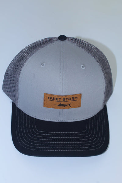 QSSS/RICHARDSON GEN-Men's CHAR/NAVY / OS Leather Marlin Patch Trucker Hat