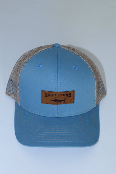 QSSS/RICHARDSON GEN-Men's COLUMBIA/KHAKI / OS Leather Marlin Patch Trucker Hat