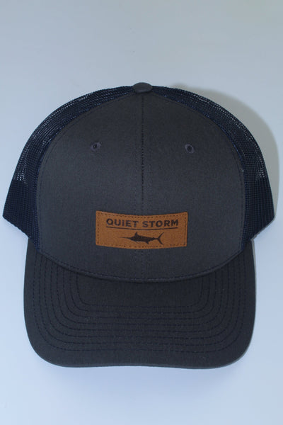 QSSS/RICHARDSON GEN-Men's Leather Marlin Patch Trucker Hat