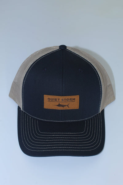 QSSS/RICHARDSON GEN-Men's NAVY/KHAKI / OS Leather Marlin Patch Trucker Hat