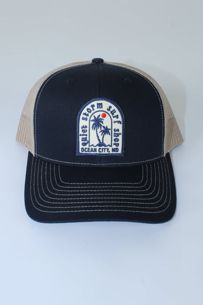 QSSS/RICHARDSON GEN-Men's NAVY/KHAKI / OS Palm Sun Patch Trucker Hat