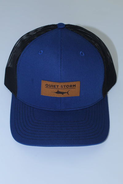 QSSS/RICHARDSON GEN-Men's ROYAL/BLACK / OS Leather Marlin Patch Trucker Hat