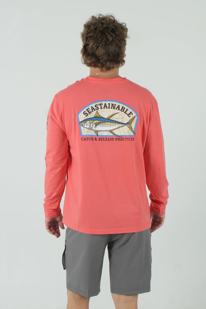 QSSS/SEASTA Unisex H CORAL SILK / XS Seastainable Recycled Long Sleeve Pocket Tee