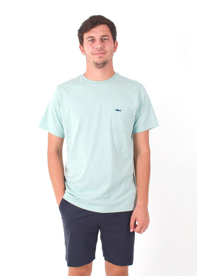 QSSS/SOUBRO GEN-Men's ICE BLUE / S Marlin Embroidered Short Sleeve Pocket Tee