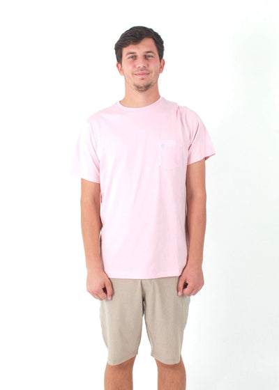 QSSS/SOUBRO GEN-Men's LT PINK / S Palm Embroidered Short Sleeve Pocket Tee