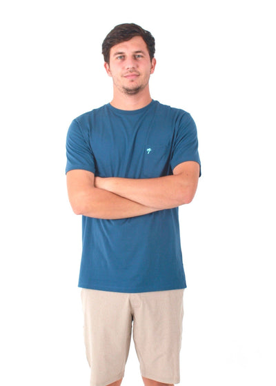 QSSS/SOUBRO GEN-Men's NAVY / S Palm Embroidered Short Sleeve Pocket Tee