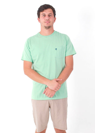 QSSS/SOUBRO GEN-Men's SAGE / S Palm Embroidered Short Sleeve Pocket Tee