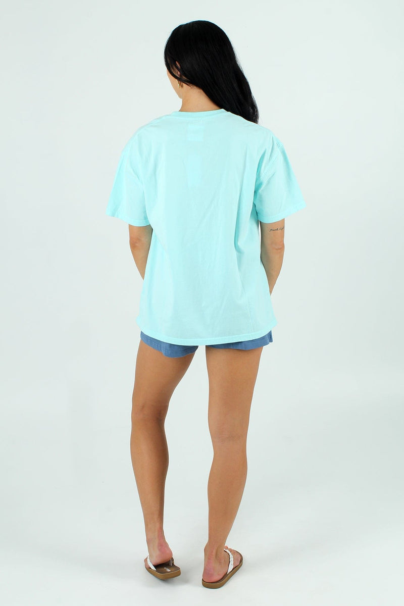 QSSS/WPRINT Womens Saltwashed Oversized Short Sleeve Tee