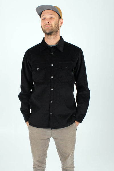 QSSS/YIWU GEN-Men's BLACK / S Quiet Storm Corduroy Shacket