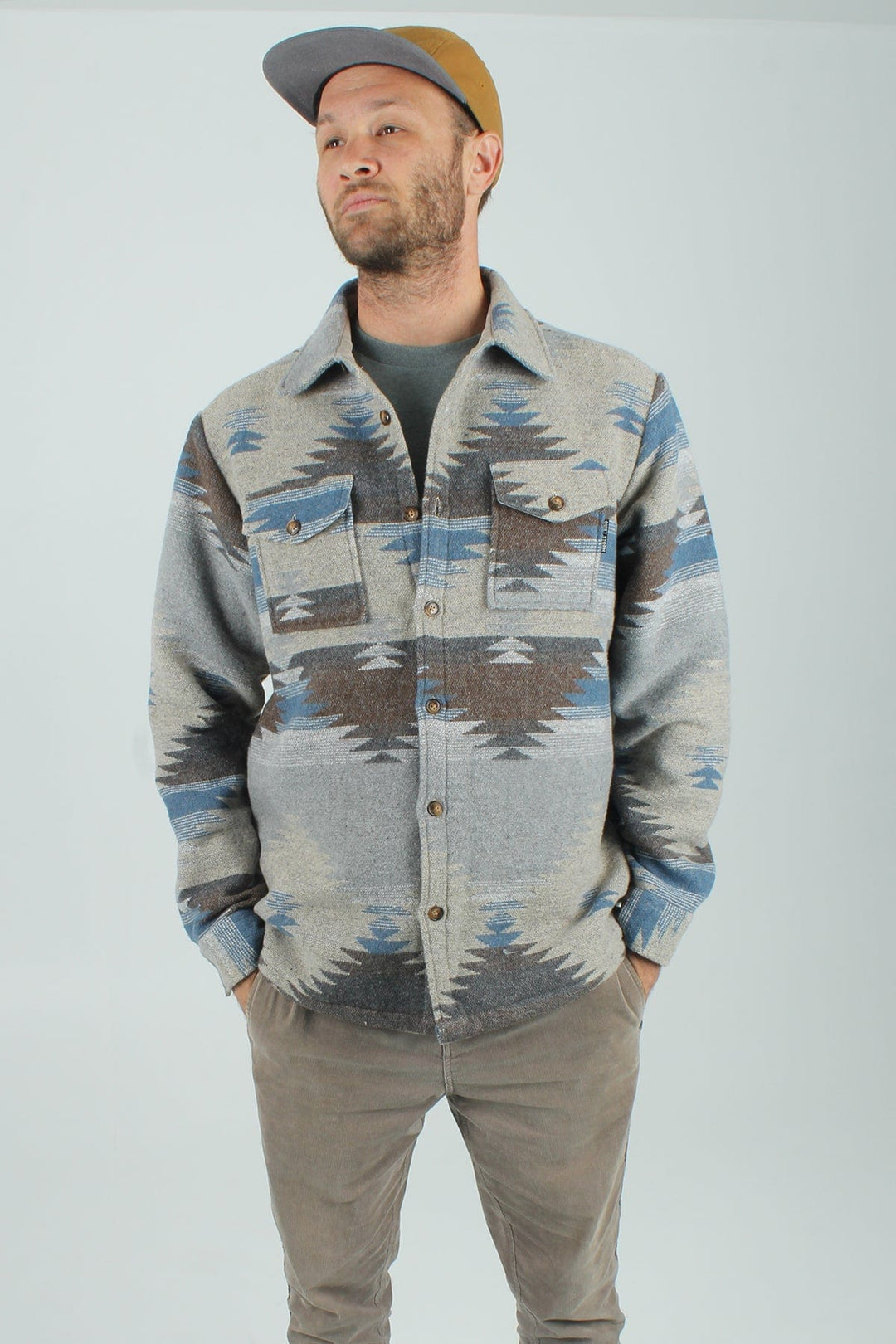 Shacket Calliope CALLIOPE Shacket Navajo - Fantasia Geometrica Uomo ...