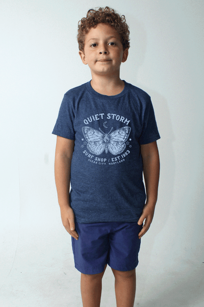 QSSS/YPRINT Kids HTHR DENIM / XS Youth Butterfly Short Sleeve Tee