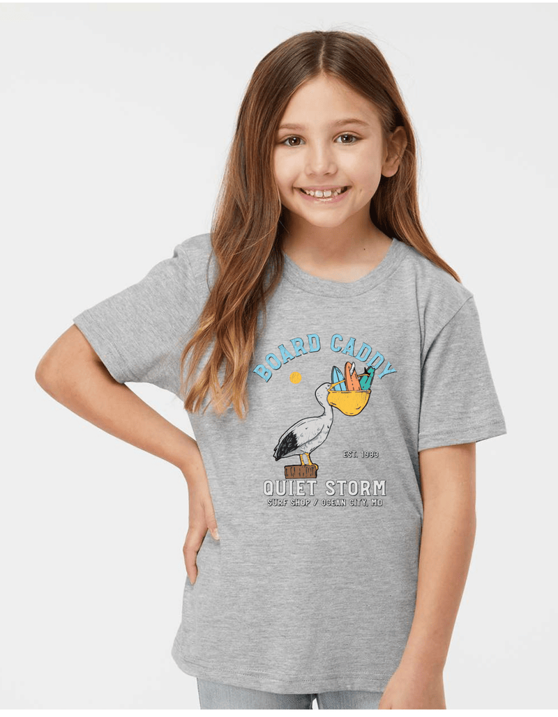QSSS/YPRINT HTHR GREY / XS Youth Board Caddy Short Sleeve Tee