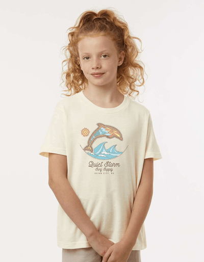 QSSS/YPRINT Kids NATURAL / XS Youth Tribal Dolphin Short Sleeve Tee