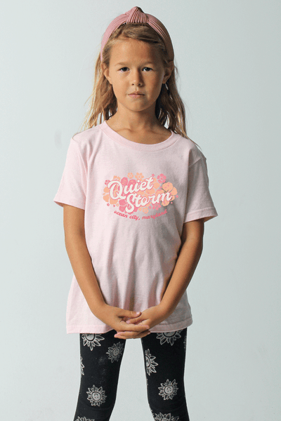QSSS/YPRINT Kids PINK / XS Youth Hibiscus Short Sleeve Tee