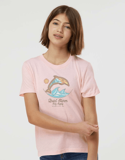QSSS/YPRINT Kids PINK / XS Youth Tribal Dolphin Short Sleeve Tee