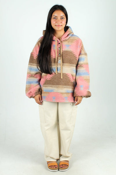 VERYJ GEN-Women's ROSE MIX / S Aztec Boxy Jacket