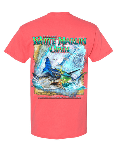 WHIMAR Unisex CORAL SILK / S 2025 White Marlin Open Short Sleeve Tee