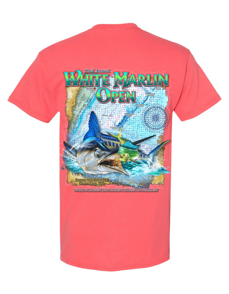 WHIMAR Unisex CORAL SILK / S 2025 White Marlin Open Short Sleeve Tee