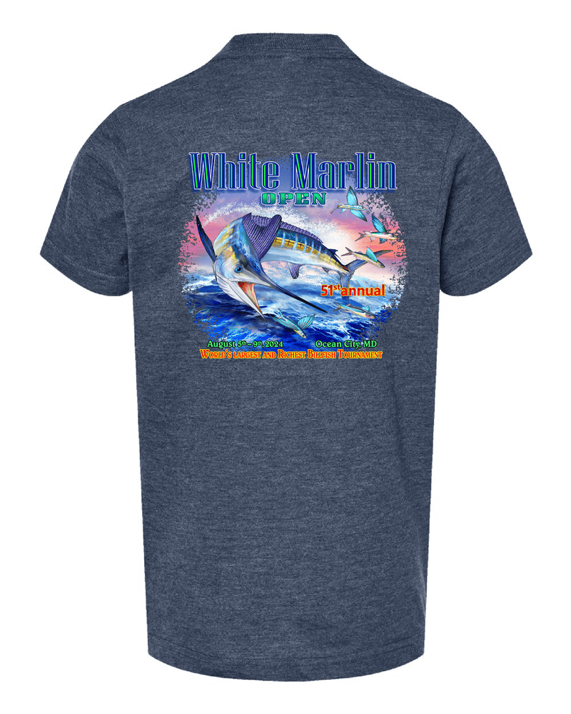 WHIMAR Kids HTHR DENIM / XS 2024 White Marlin Open Youth Short Sleeve Tee
