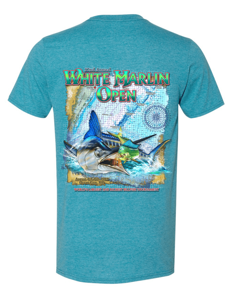 WHIMAR Unisex HTHR GALAPAGOS / S 2025 White Marlin Open Short Sleeve Tee