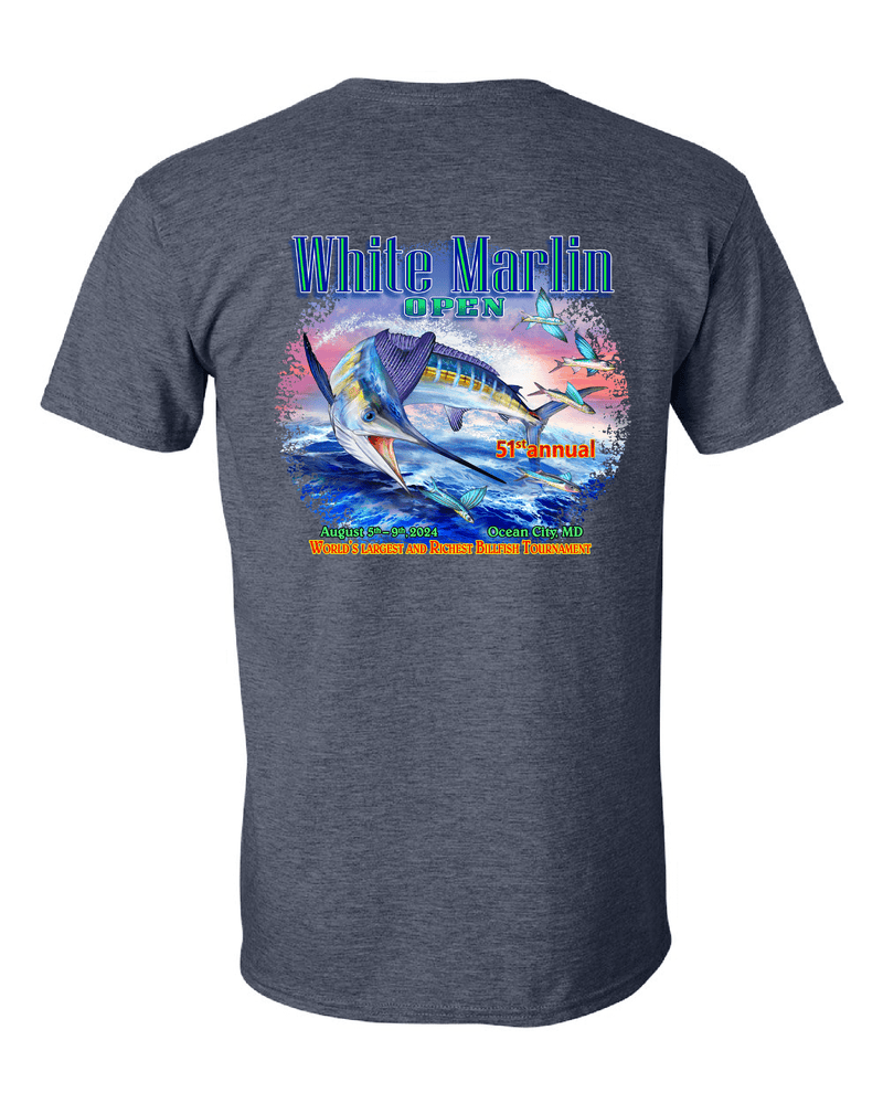 WHIMAR Unisex HTHR NAVY / S 2024 White Marlin Open Short Sleeve Tee