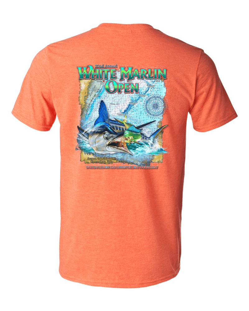 WHIMAR Unisex HTHR ORANGE / S 2025 White Marlin Open Short Sleeve Tee