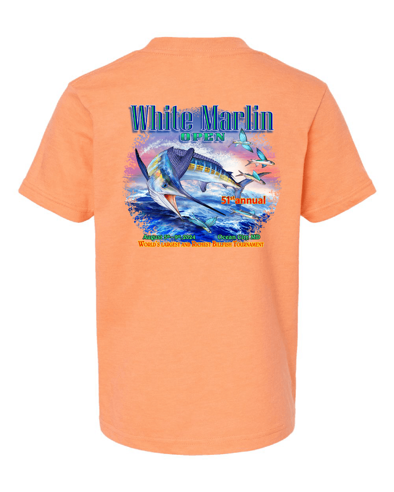 WHIMAR Kids HTHR ORANGE / XS 2024 White Marlin Open Youth Short Sleeve Tee