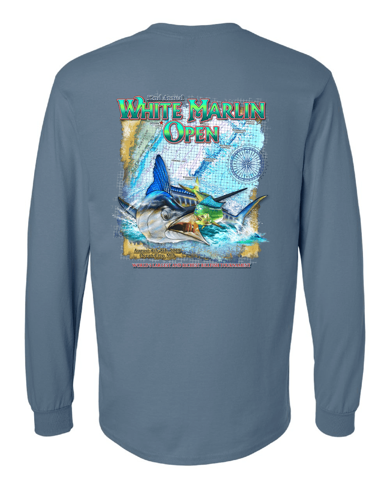 WHIMAR Unisex INDIGO / S 2025 White Marlin Open Long Sleeve Tee