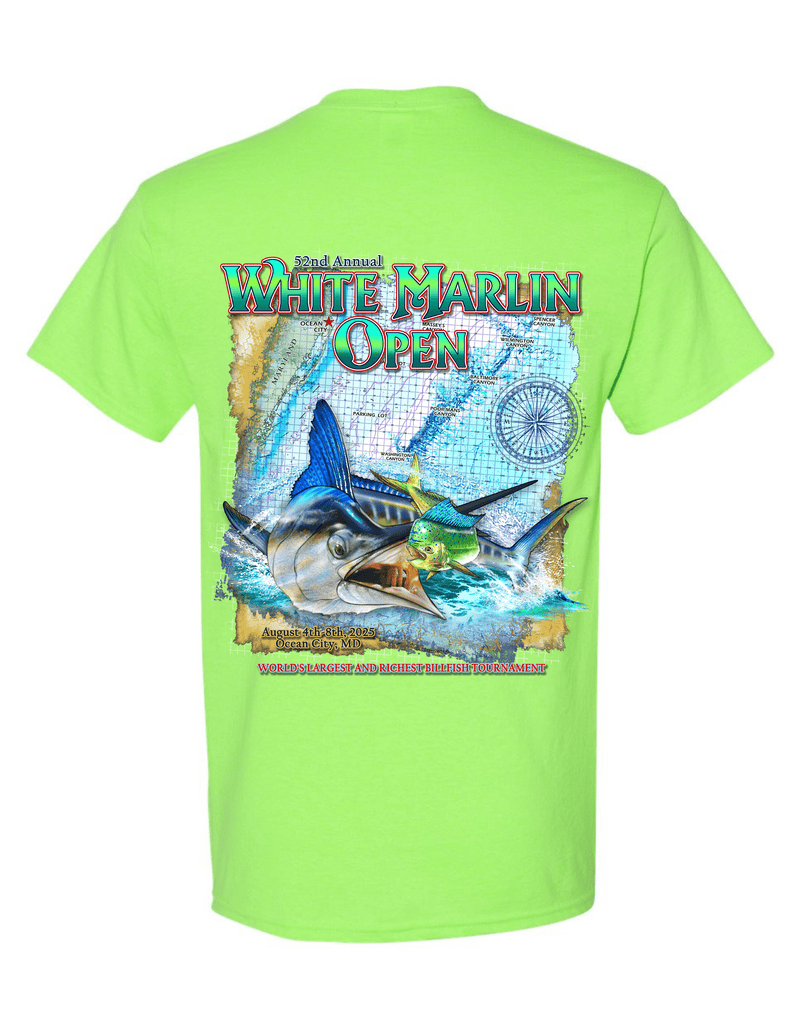 WHIMAR Unisex NEON GREEN / S 2025 White Marlin Open Short Sleeve Tee