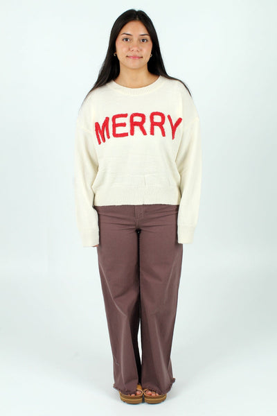 WISHLI GEN-Women's CREAM/RED / S Merry Patch Sweater