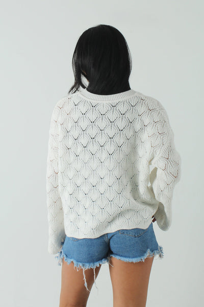 WISHLI GEN-Women's Daisy Embroidered Lightweight Sweater