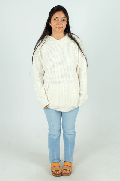 WISHLI GEN-Women's OFF WHITE / S Cozy Dreams Waffle Pullover Sweater