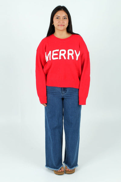 WISHLI GEN-Women's RED/WHITE / S Merry Patch Sweater