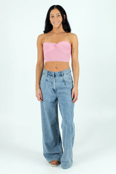 WORKSH GEN-Women's PINK / S Date Night Twist Tube Top