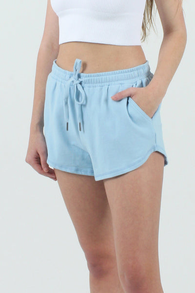 QSSS/AMBIT GEN-Women's LT BLUE / XS Sun Waves Fleece Shorts