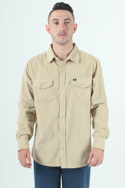 QSSS/CLOTHO GEN-Men's Classic Corduroy Button Front Shirt
