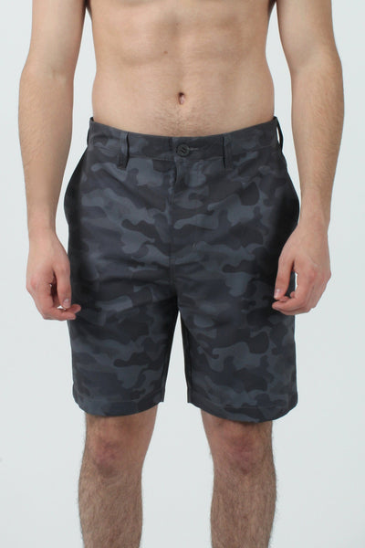 QSSS/KFINE GEN-Men's BLACK CAMO / 28 Camo Traveler Hybrid Shorts