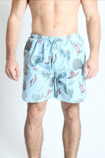 QSSS/VOLARE Mens LT BLUE / S Tequila Time Volley Shorts